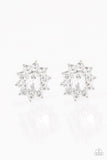 Starry Nights - White Earrings - Paparazzi Accessories Earrings Bedazzle Me Pretty Mobile Fashion Boutique