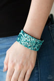 Starry Sequins - Blue Bracelet - Paparazzi Accessories Bracelet Bedazzle Me Pretty Mobile Fashion Boutique