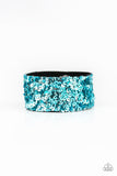 Starry Sequins - Blue Bracelet - Paparazzi Accessories Bracelet Bedazzle Me Pretty Mobile Fashion Boutique