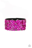 Starry Sequins - Pink Bracelet - Paparazzi Accessories Bracelet Bedazzle Me Pretty Mobile Fashion Boutique