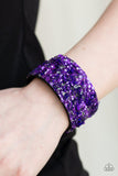 Starry Sequins - Purple Bracelet - Paparazzi Accessories Bracelet Bedazzle Me Pretty Mobile Fashion Boutique