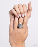 Starry Serenade - Blue Ring - Paparazzi Accessories Ring Bedazzle Me Pretty Mobile Fashion Boutique