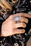 Starry Serenity - White Ring - Paparazzi Accessories Ring Bedazzle Me Pretty Mobile Fashion Boutique