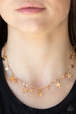 Starry Shindig - Gold Necklace - Paparazzi Accessories Necklace Bedazzle Me Pretty Mobile Fashion Boutique