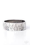 Starry Skyscrapers - White Bracelet - Paparazzi Accessories Bracelet Bedazzle Me Pretty Mobile Fashion Boutique