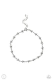 Starry Swing Dance - Silver Anklet - Paparazzi Accessories Anklet Bedazzle Me Pretty Mobile Fashion Boutique