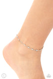 Starry Swing Dance - Silver Anklet - Paparazzi Accessories Anklet Bedazzle Me Pretty Mobile Fashion Boutique