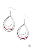 Start Each Day With Sparkle - Red Earrings - Paparazzi Accessories Earrings Bedazzle Me Pretty Mobile Fashion Boutique