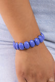 Starting OVAL - Blue Bracelet - Paparazzi Accessories Bracelet Bedazzle Me Pretty Mobile Fashion Boutique