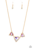 State of the HEART - Gold Necklace - Paparazzi Accessories Necklace Bedazzle Me Pretty Mobile Fashion Boutique