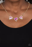 State of the HEART - Gold Necklace - Paparazzi Accessories Necklace Bedazzle Me Pretty Mobile Fashion Boutique