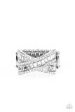 Status Update - White Ring - Paparazzi Accessories Ring Bedazzle Me Pretty Mobile Fashion Boutique