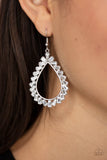 Stay Sharp - White Earrings - Paparazzi Accessories Earrings Bedazzle Me Pretty Mobile Fashion Boutique