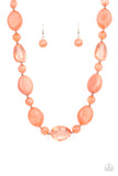 Staycation Stunner - Orange Necklace - Paparazzi Accessories Necklace Bedazzle Me Pretty Mobile Fashion Boutique