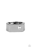 Steadfast - Black Ring - Paparazzi Accessories Ring Bedazzle Me Pretty Mobile Fashion Boutique