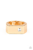 Steadfast - Gold Ring - Paparazzi Accessories Ring Bedazzle Me Pretty Mobile Fashion Boutique