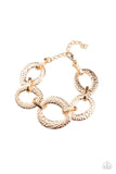 STEEL The Show - Gold Bracelet - Paparazzi Accessories Bracelet Bedazzle Me Pretty Mobile Fashion Boutique