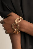 STEEL The Show - Gold Bracelet - Paparazzi Accessories Bracelet Bedazzle Me Pretty Mobile Fashion Boutique