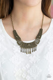 STEER It Up - Brass Necklace - Paparazzi Accessories Necklace Bedazzle Me Pretty Mobile Fashion Boutique
