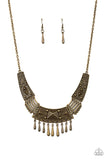 STEER It Up - Brass Necklace - Paparazzi Accessories Necklace Bedazzle Me Pretty Mobile Fashion Boutique