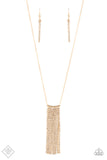 Stellar Crescendo - Gold Necklace - Paparazzi Accessories Necklace Bedazzle Me Pretty Mobile Fashion Boutique
