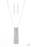 Stellar Crescendo - White Necklace - Paparazzi Accessories Necklace Bedazzle Me Pretty Mobile Fashion Boutique
