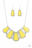 Stellar Heiress - Yellow Necklace - Paparazzi Accessories Necklace Bedazzle Me Pretty Mobile Fashion Boutique