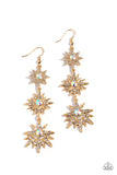 Stellar Series - Gold Earrings - Paparazzi Accessories Earrings Bedazzle Me Pretty Mobile Fashion Boutique