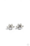 Stellar Showcase - White Post Earrings - Paparazzi Accessories Post Earrings Bedazzle Me Pretty Mobile Fashion Boutique