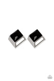 Stellar Square - Black Post Earrings - Paparazzi Accessories Post Earrings Bedazzle Me Pretty Mobile Fashion Boutique