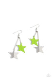 Stellar STAGGER - Green Earrings - Paparazzi Accessories Earrings Bedazzle Me Pretty Mobile Fashion Boutique