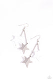 Stellar STAGGER - White Earrings - Paparazzi Accessories Earrings Bedazzle Me Pretty Mobile Fashion Boutique