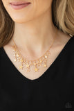 Stellar Stardom - Gold Necklace - Paparazzi Accessories Necklace Bedazzle Me Pretty Mobile Fashion Boutique