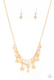 Stellar Stardom - Gold Necklace - Paparazzi Accessories Necklace Bedazzle Me Pretty Mobile Fashion Boutique