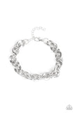 Step It Up - Silver Mens Bracelet - Paparazzi Accessories Mens Bracelet Bedazzle Me Pretty Mobile Fashion Boutique