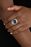 Stepping Up The Glam - Blue Ring - Paparazzi Accessories Ring Bedazzle Me Pretty Mobile Fashion Boutique