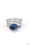 Stepping Up The Glam - Blue Ring - Paparazzi Accessories Ring Bedazzle Me Pretty Mobile Fashion Boutique