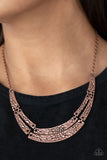 Stick To The ARTIFACTS - Copper Necklace - Paparazzi Accessories Necklace Bedazzle Me Pretty Mobile Fashion Boutique