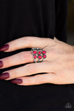 Sticks and STONEHENGE - Red Ring - Paparazzi Accessories Ring Bedazzle Me Pretty Mobile Fashion Boutique