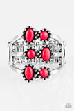 Sticks and STONEHENGE - Red Ring - Paparazzi Accessories Ring Bedazzle Me Pretty Mobile Fashion Boutique