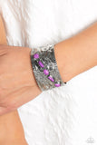 Still FLORAL Stones - Purple Bracelet - Paparazzi Accessories Bracelet Bedazzle Me Pretty Mobile Fashion Boutique