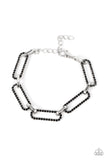 Still Not OVAL You - Black Bracelet - Paparazzi Accessories Bracelet Bedazzle Me Pretty Mobile Fashion Boutique