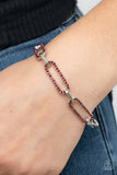 Still Not OVAL You - Red Bracelet - Paparazzi Accessories Bracelet Bedazzle Me Pretty Mobile Fashion Boutique