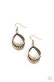 STIRRUP Some Trouble - Brass Earrings - Paparazzi Accessories Earrings Bedazzle Me Pretty Mobile Fashion Boutique