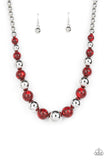 Stone Age Adventurer - Red Necklace - Paparazzi Accessories Necklace Bedazzle Me Pretty Mobile Fashion Boutique