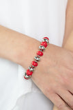 Stone Age Aesthetic - Red Bracelet - Paparazzi Accessories Bracelet Bedazzle Me Pretty Mobile Fashion Boutique