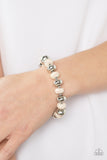 Stone Age Aesthetic - White Bracelet - Paparazzi Accessories Bracelet Bedazzle Me Pretty Mobile Fashion Boutique