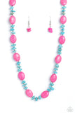 Stone Age Showcase - Pink Necklace - Paparazzi Accessories Necklace Bedazzle Me Pretty Mobile Fashion Boutique