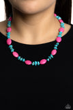 Stone Age Showcase - Pink Necklace - Paparazzi Accessories Necklace Bedazzle Me Pretty Mobile Fashion Boutique