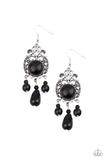 Stone Bliss - Black Earrings - Paparazzi Accessories Earrings Bedazzle Me Pretty Mobile Fashion Boutique